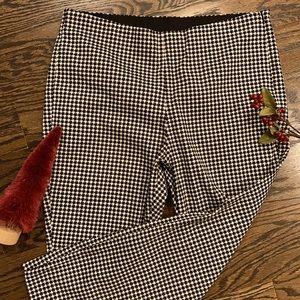 Houndstooth High-Waisted Super Skinny Ankle Pants